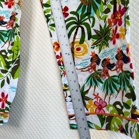 The Cat's Pajamas Tropical Print Cotton Pajama Pants Sz M Hula Girl Hawaii - Picture 6 of 8